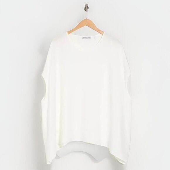 Patrizia Luca Oversized Caftan Tunic Top Blouse White NWT Size O/S One Size - Picture 1 of 9